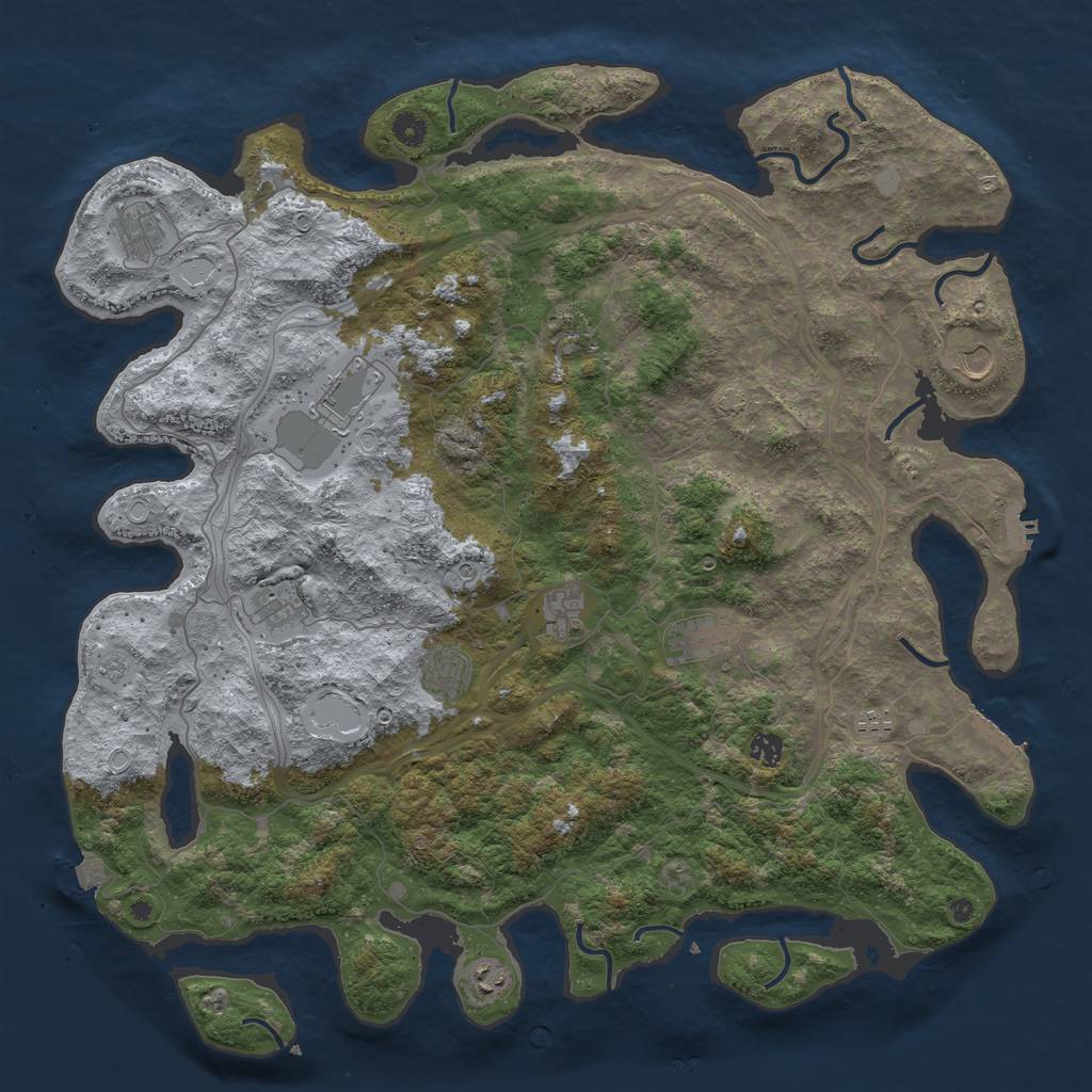 Rust Map: Procedural Map, Size: 4800, Seed: 123563953, 19 Monuments