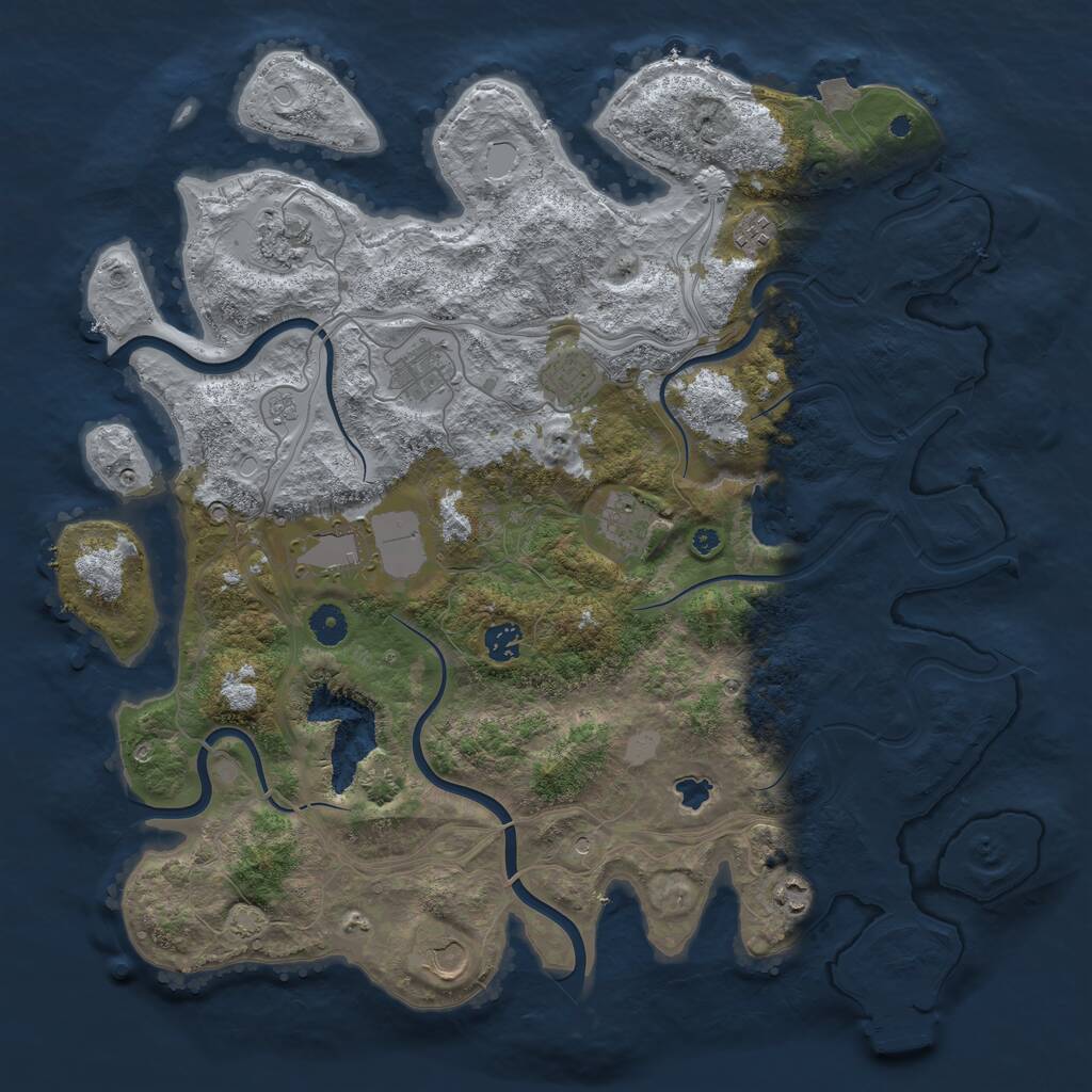 Rust Map: Procedural Map, Size: 4250, Seed: 19145500, 14 Monuments