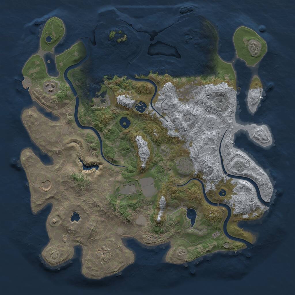 Rust Map: Procedural Map, Size: 4000, Seed: 28467542, 15 Monuments