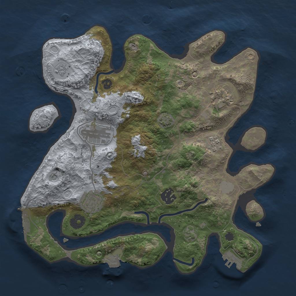 Rust Map: Procedural Map, Size: 3000, Seed: 1499100847, 13 Monuments