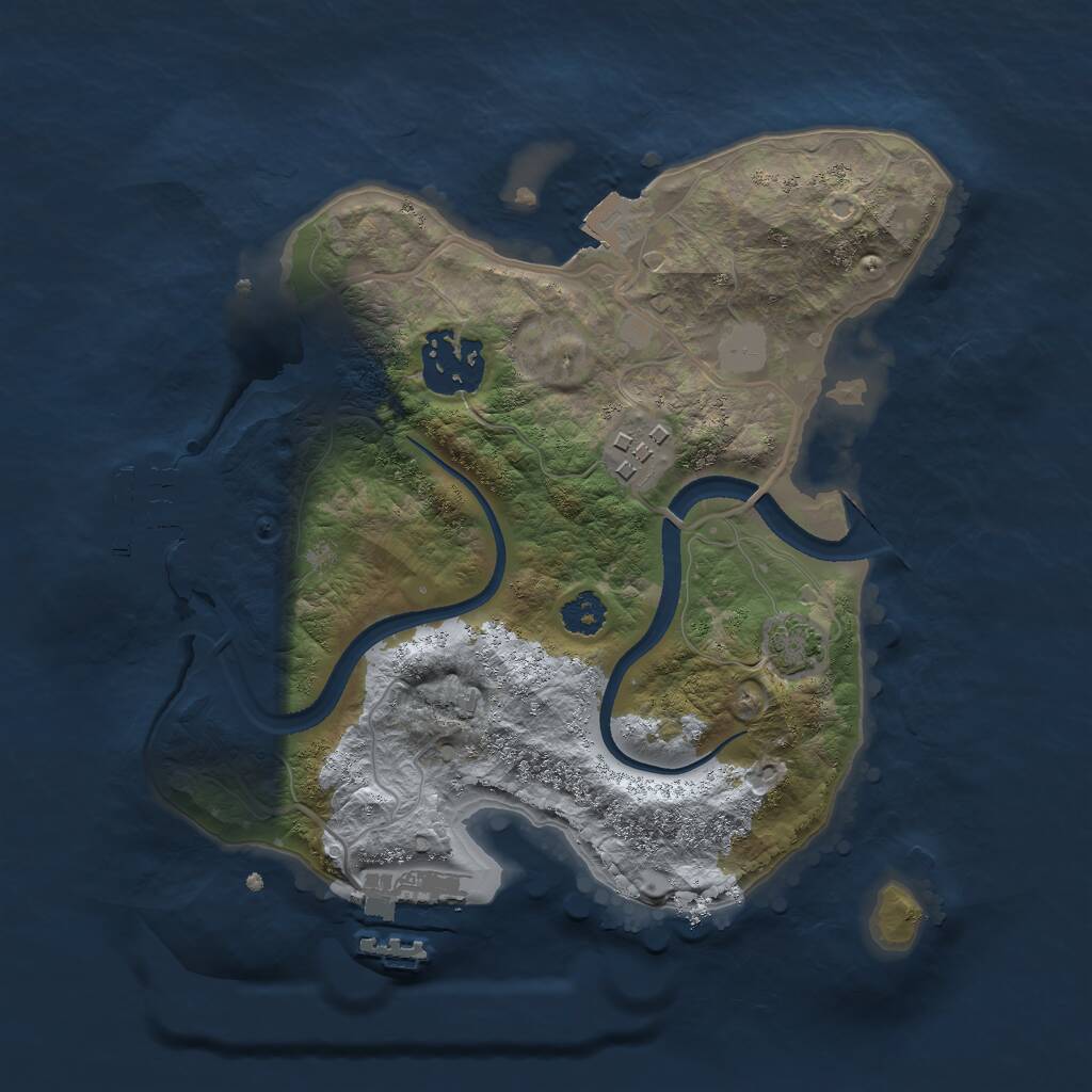 Rust Map: Procedural Map, Size: 2500, Seed: 1713379717, 6 Monuments