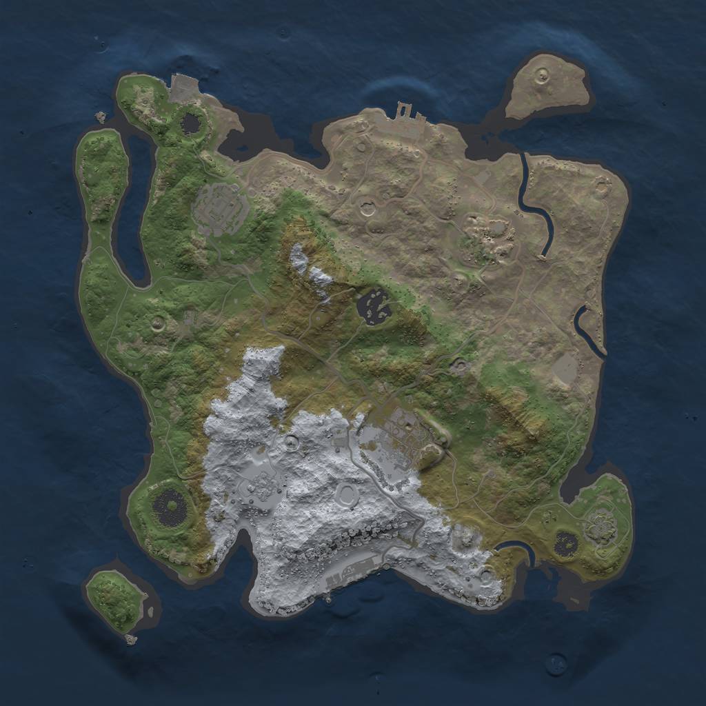 Rust Map: Procedural Map, Size: 3000, Seed: 1022, 12 Monuments