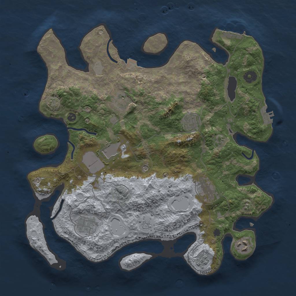 Rust Map: Procedural Map, Size: 3500, Seed: 32428356, 15 Monuments