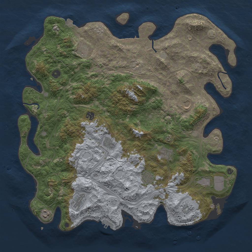 Rust Map: Procedural Map, Size: 4500, Seed: 1022, 19 Monuments