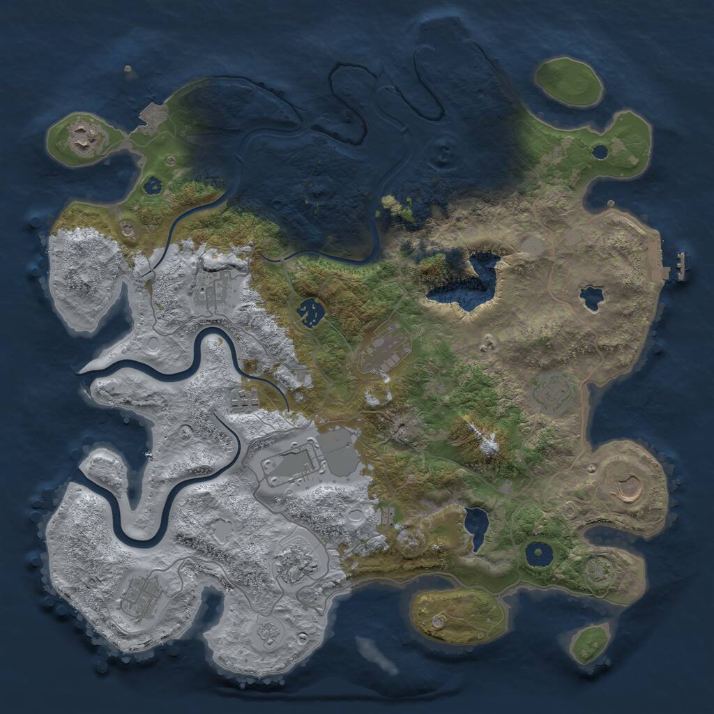 Rust Map: Procedural Map, Size: 4000, Seed: 28000, 16 Monuments