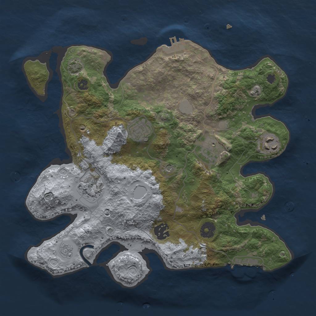 Rust Map: Procedural Map, Size: 3000, Seed: 5941207, 13 Monuments