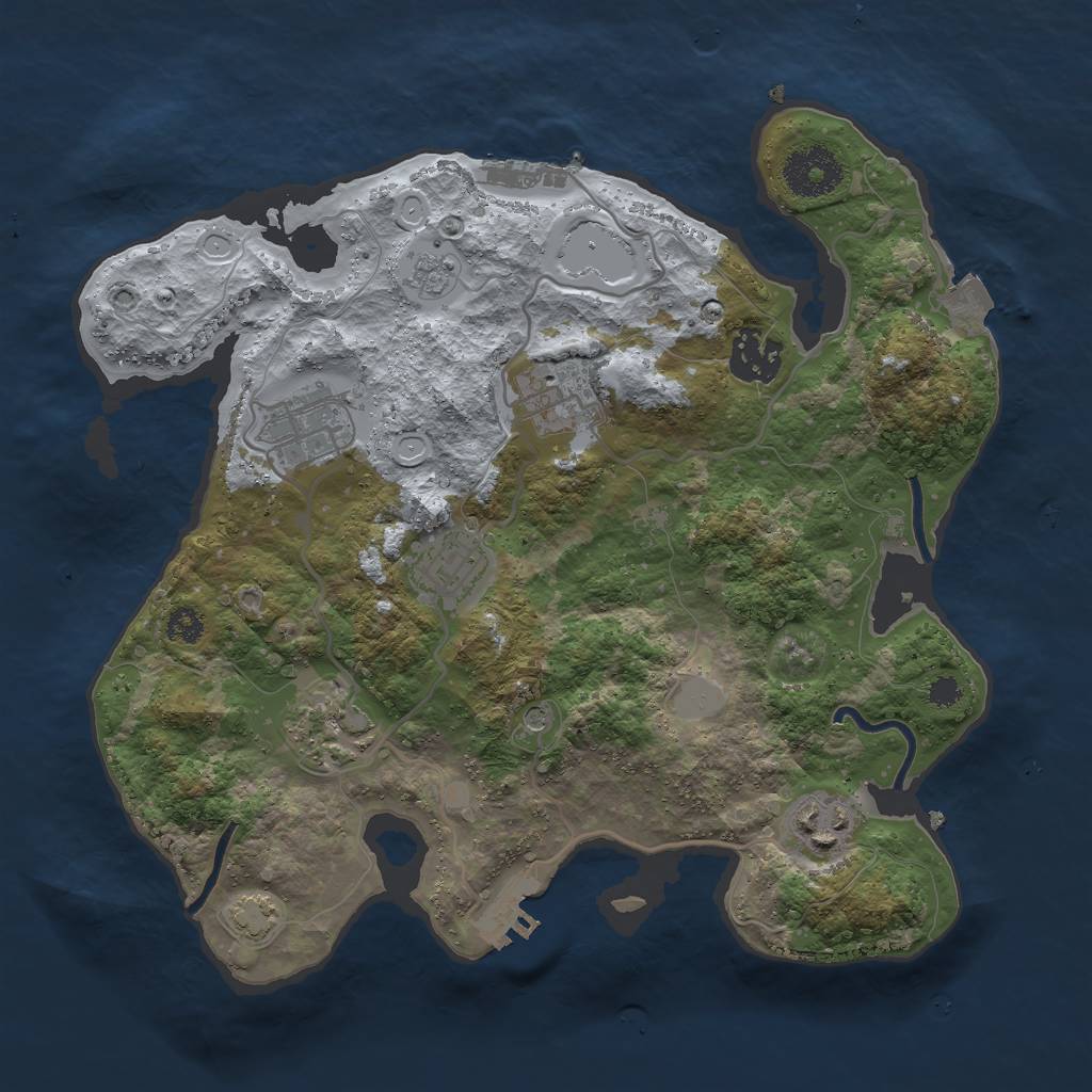 Rust Map: Procedural Map, Size: 3000, Seed: 29360, 14 Monuments