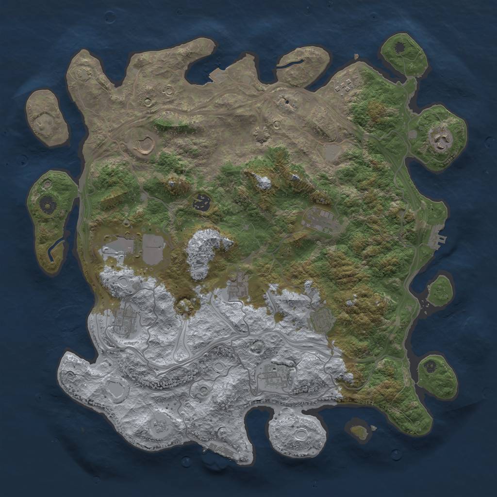 Rust Map: Procedural Map, Size: 4255, Seed: 6738, 18 Monuments