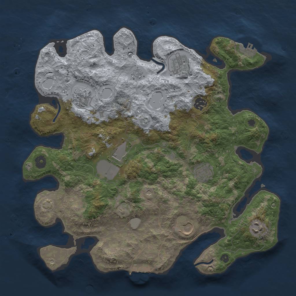 Rust Map: Procedural Map, Size: 3600, Seed: 3211561, 15 Monuments