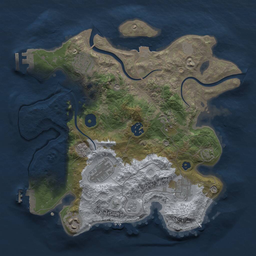 Rust Map: Procedural Map, Size: 3000, Seed: 1788362637, 13 Monuments