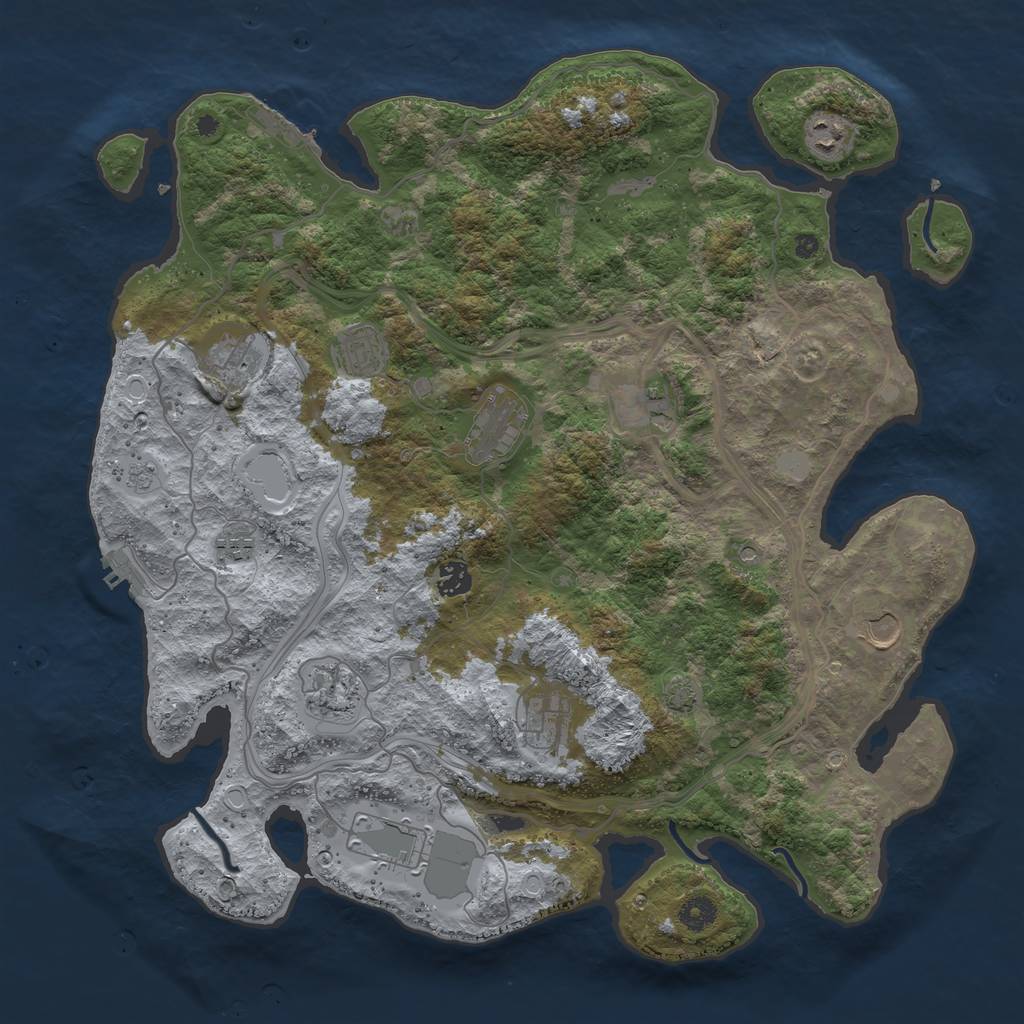 Rust Map: Procedural Map, Size: 4250, Seed: 342018635, 19 Monuments