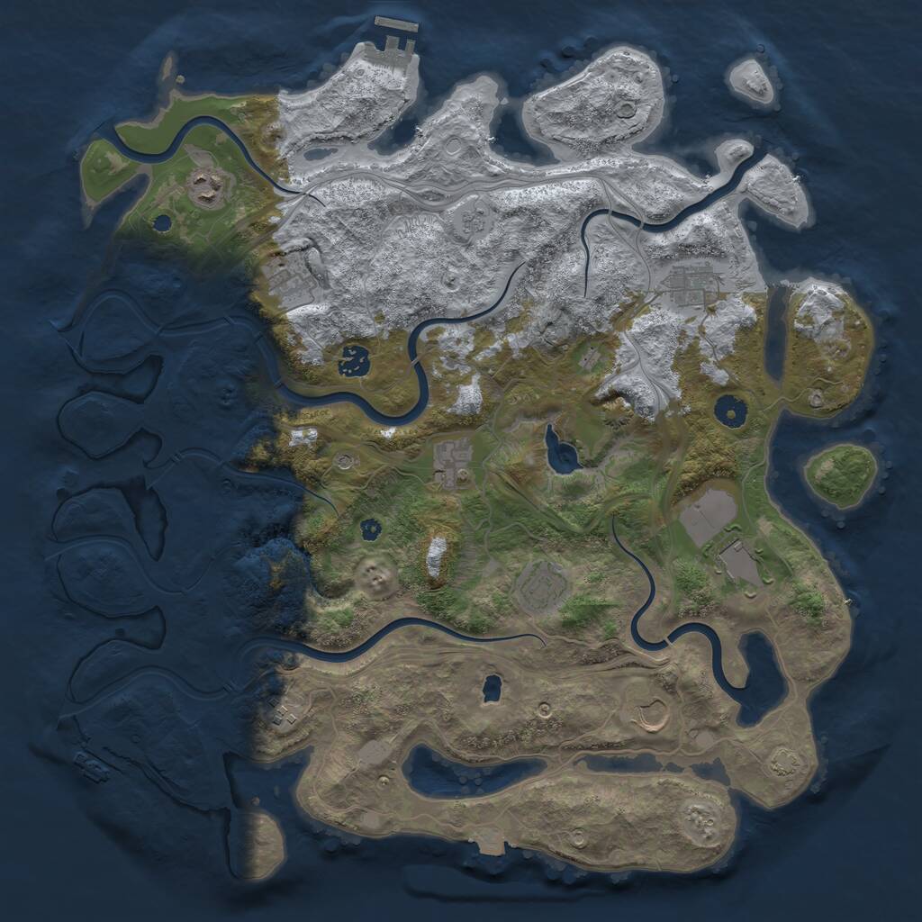 Rust Map: Procedural Map, Size: 4250, Seed: 1014050584, 15 Monuments