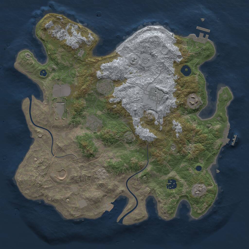 Rust Map: Procedural Map, Size: 3600, Seed: 1773450482, 15 Monuments