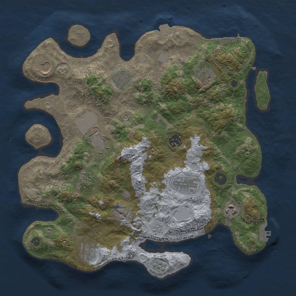 Rust Map: Procedural Map, Size: 3600, Seed: 96960755, 18 Monuments