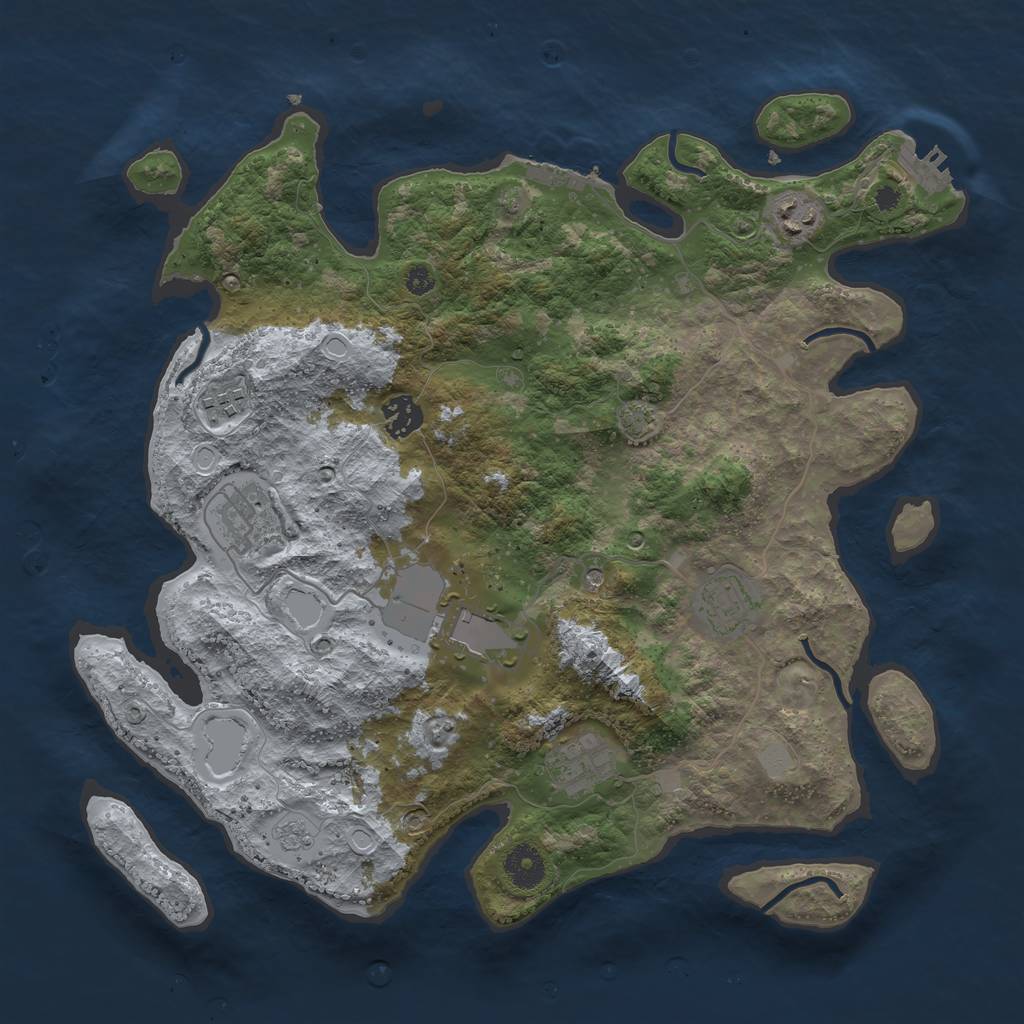 Rust Map: Procedural Map, Size: 3700, Seed: 22231856, 15 Monuments
