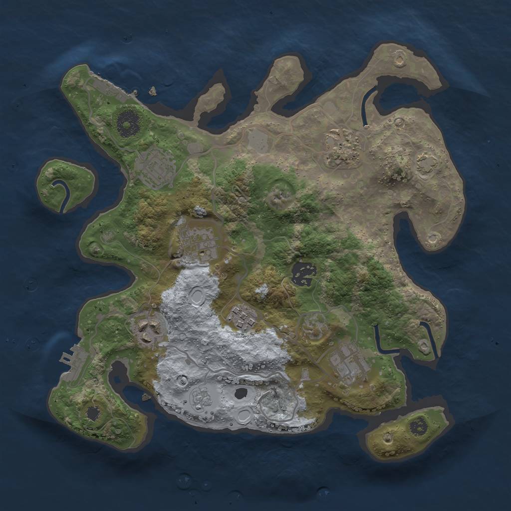 Rust Map: Procedural Map, Size: 3000, Seed: 23305, 14 Monuments