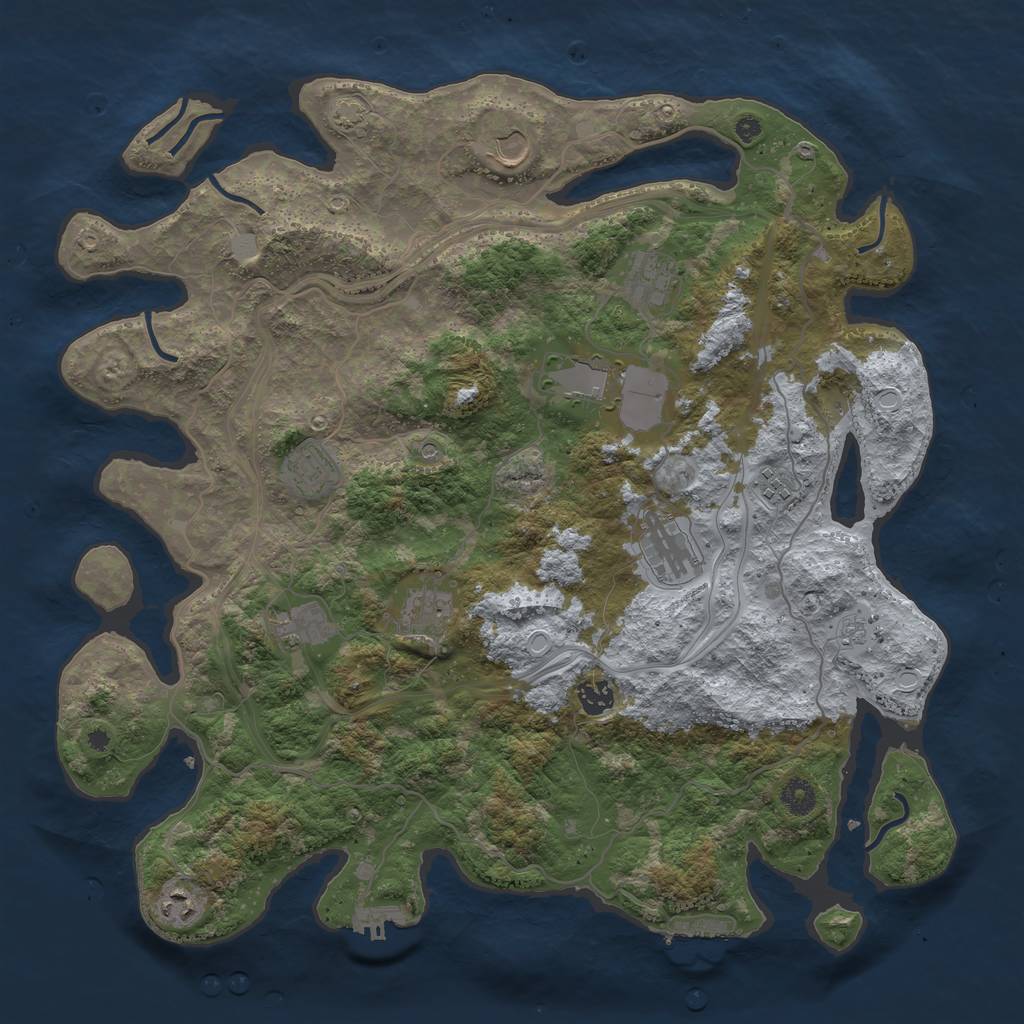 Rust Map: Procedural Map, Size: 4250, Seed: 62934289, 18 Monuments