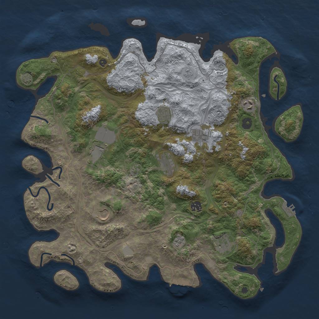 Rust Map: Procedural Map, Size: 4250, Seed: 182313176, 17 Monuments