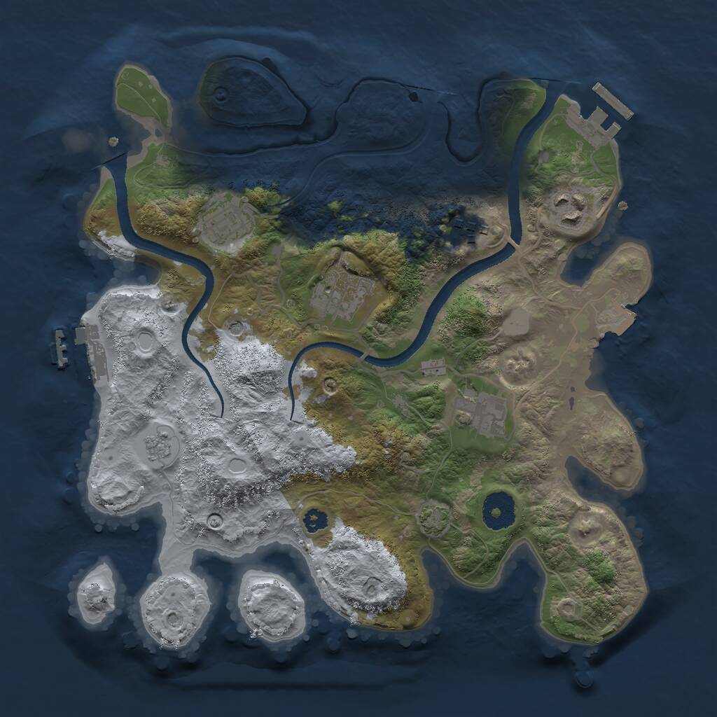 Rust Map: Procedural Map, Size: 3000, Seed: 3794015, 11 Monuments