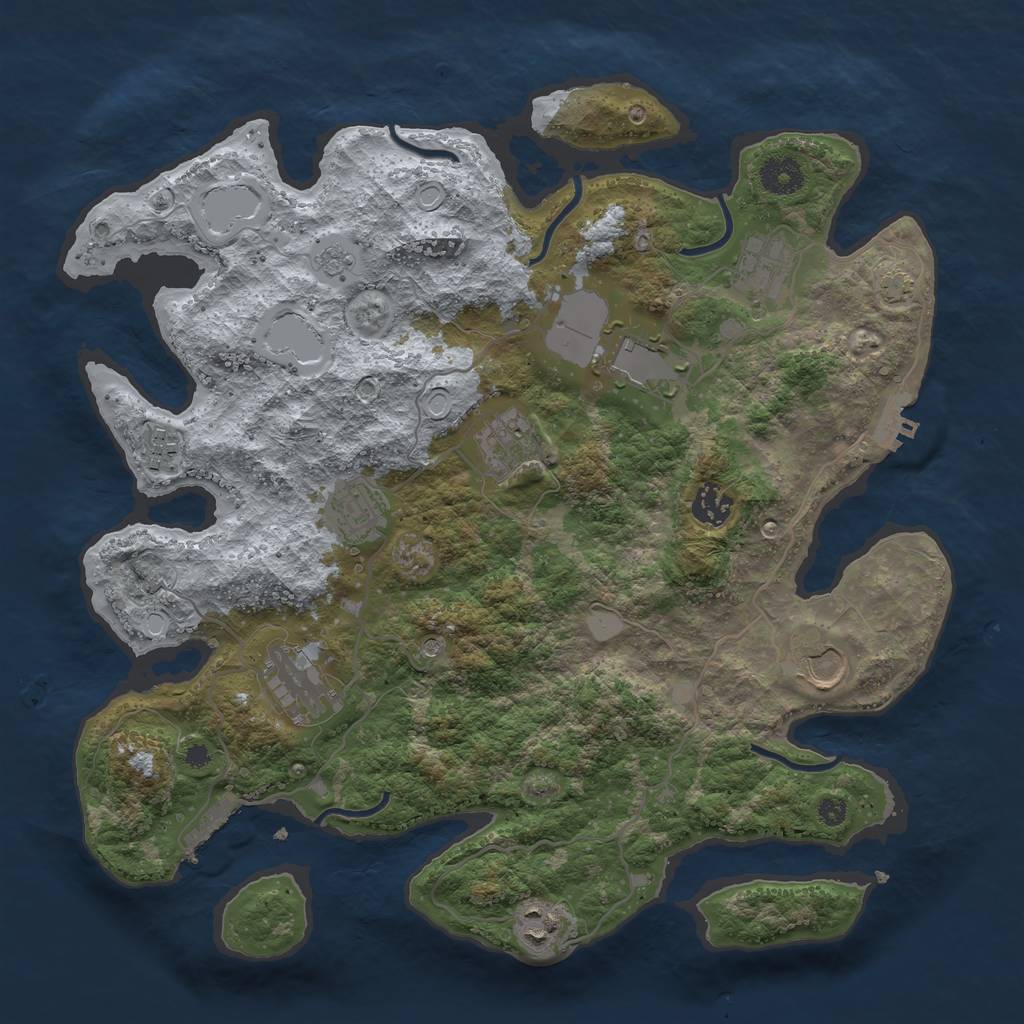 Rust Map: Procedural Map, Size: 3700, Seed: 89661102, 17 Monuments