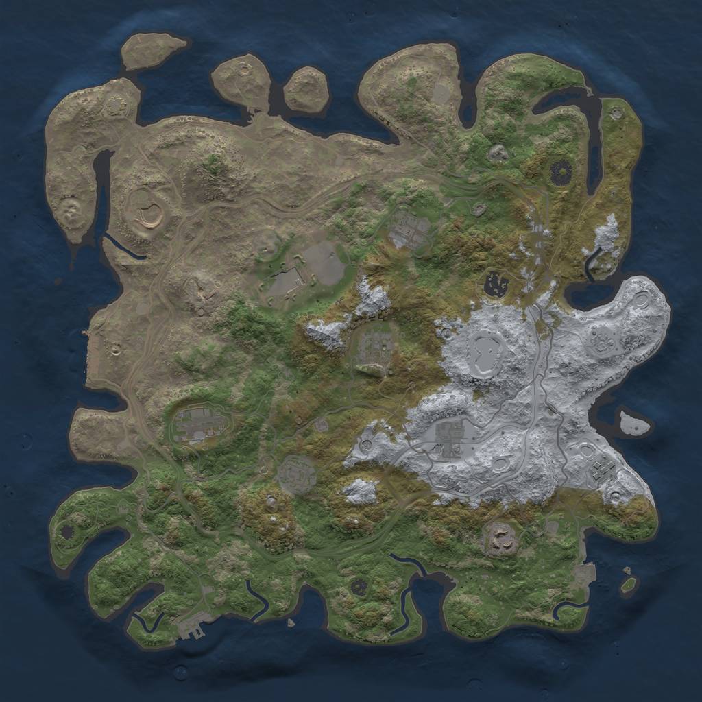 Rust Map: Procedural Map, Size: 4250, Seed: 65656447, 18 Monuments