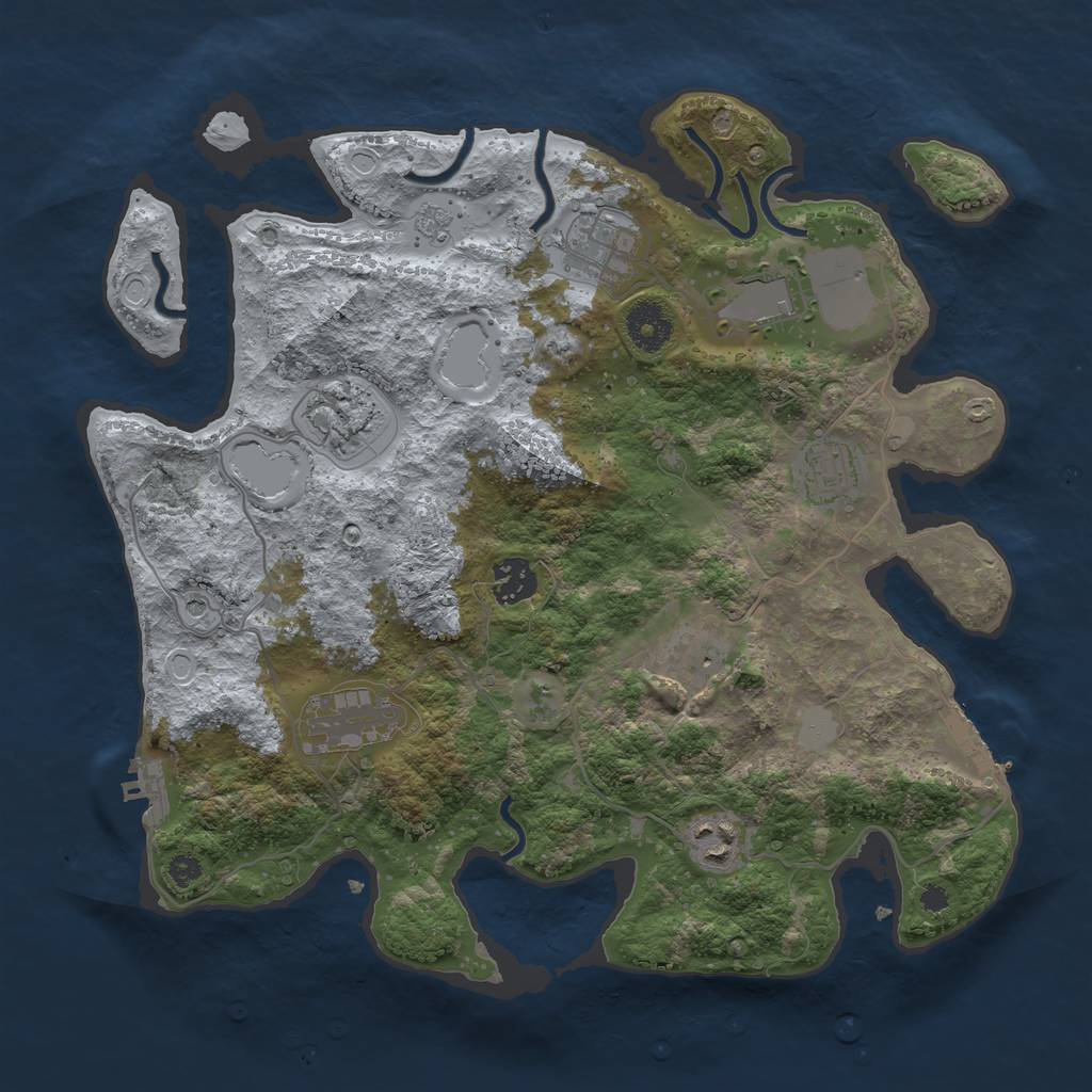 Rust Map: Procedural Map, Size: 3500, Seed: 539400, 15 Monuments
