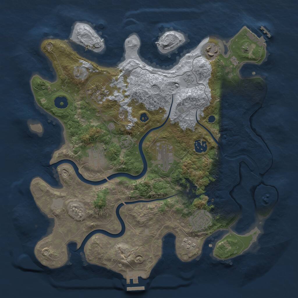 Rust Map: Procedural Map, Size: 3400, Seed: 96142158, 13 Monuments