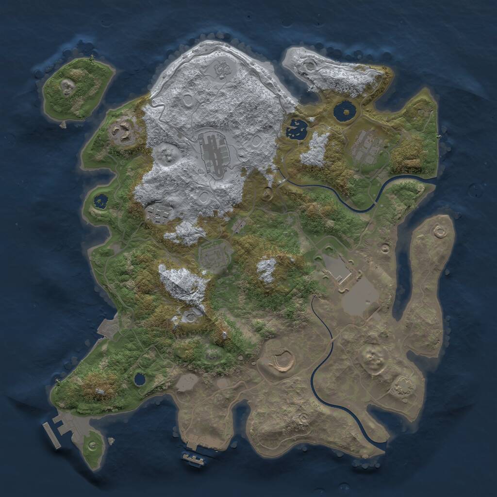 Rust Map: Procedural Map, Size: 3500, Seed: 85801935, 14 Monuments