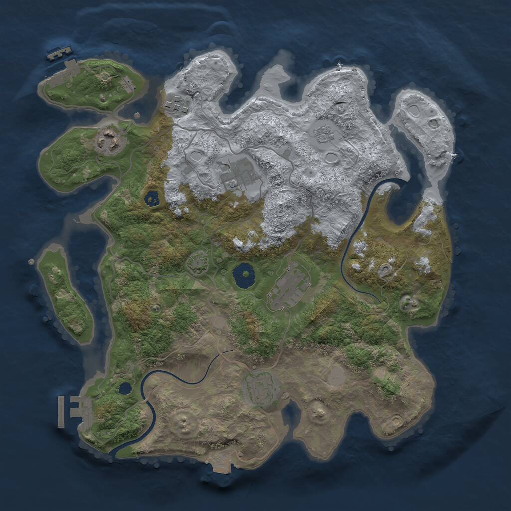 Rust Map: Procedural Map, Size: 3250, Seed: 122, 10 Monuments