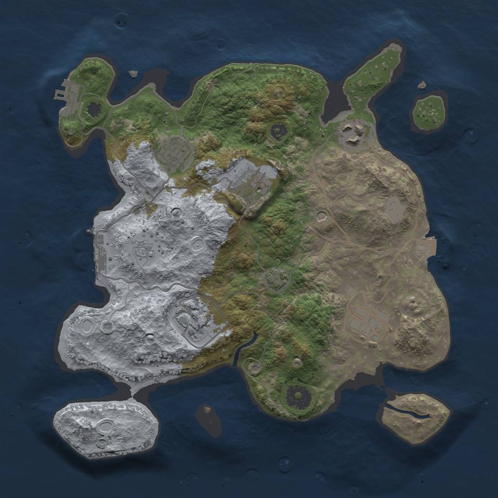 Rust Map: Procedural Map, Size: 3000, Seed: 1516627737, 13 Monuments