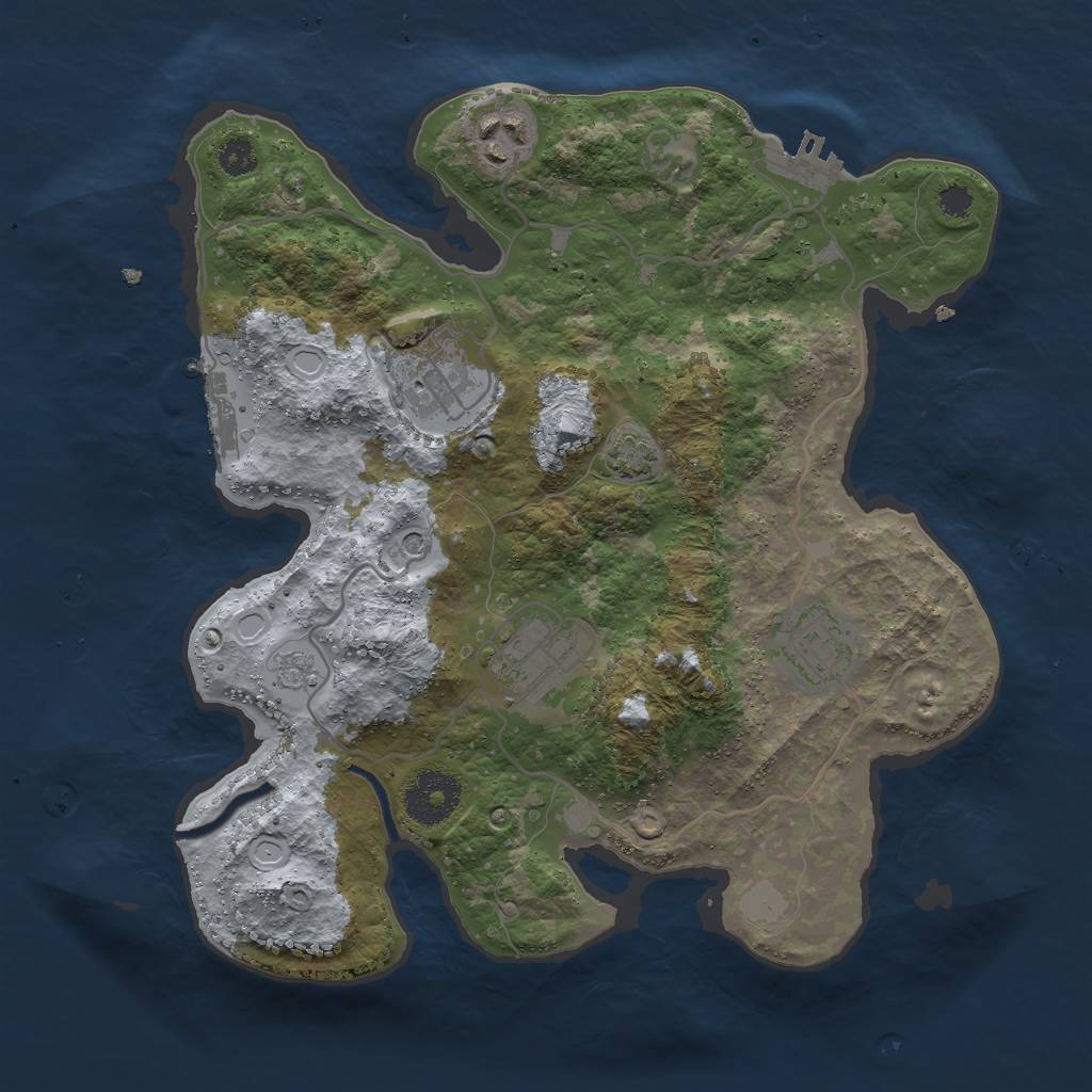 Rust Map: Procedural Map, Size: 3000, Seed: 10903, 12 Monuments