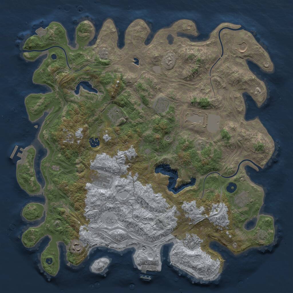 Rust Map: Procedural Map, Size: 4289, Seed: 8675309, 16 Monuments
