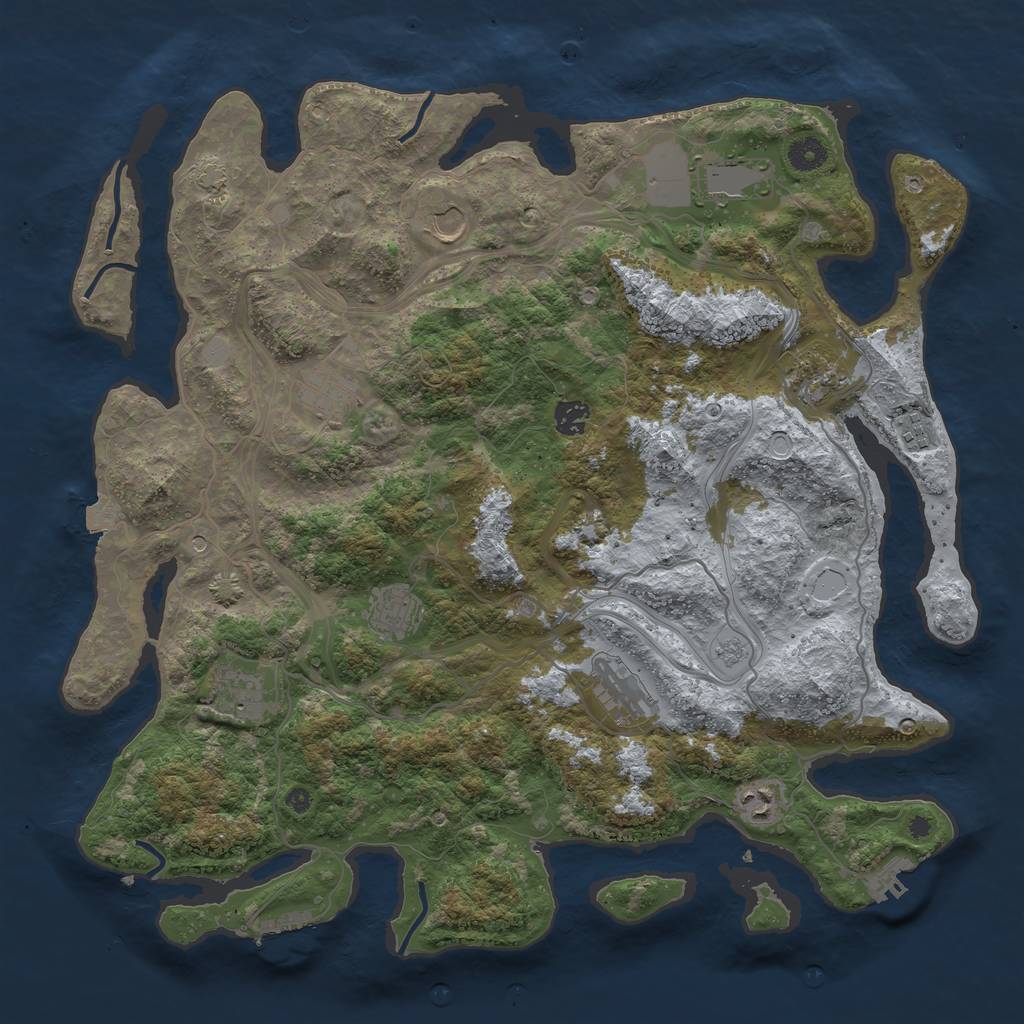 Rust Map: Procedural Map, Size: 4250, Seed: 1222233536, 18 Monuments