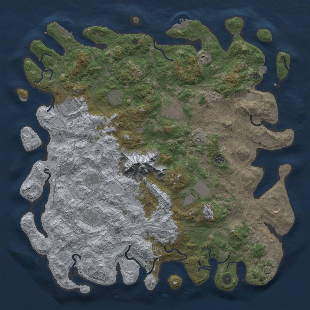 Rust Map: Procedural Map, Size: 5000, Seed: 5423499, 19 Monuments