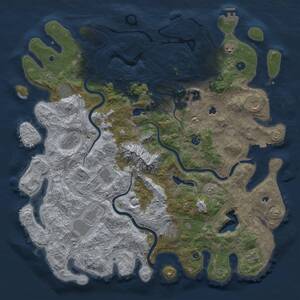 Thumbnail Rust Map: Procedural Map, Size: 5000, Seed: 5423499, 17 Monuments