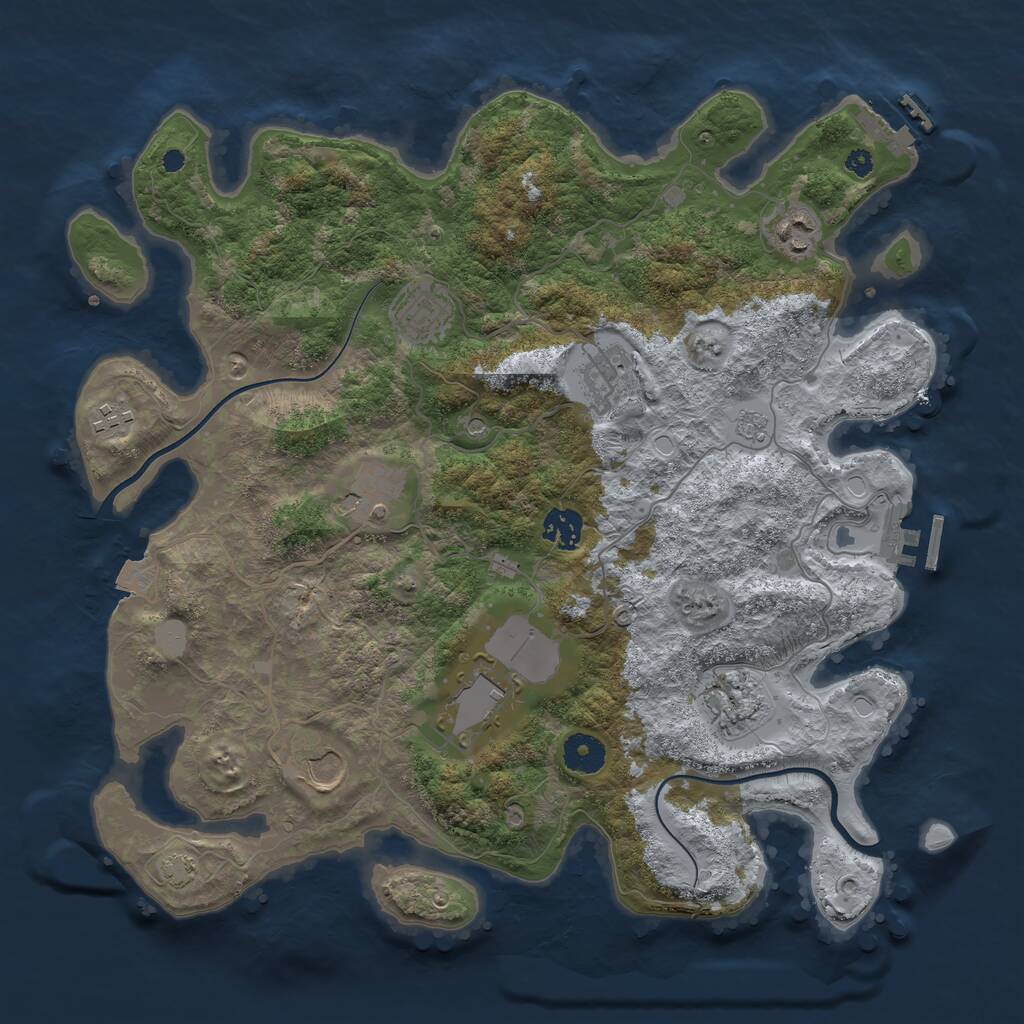 Rust Map: Procedural Map, Size: 3750, Seed: 712575793, 15 Monuments