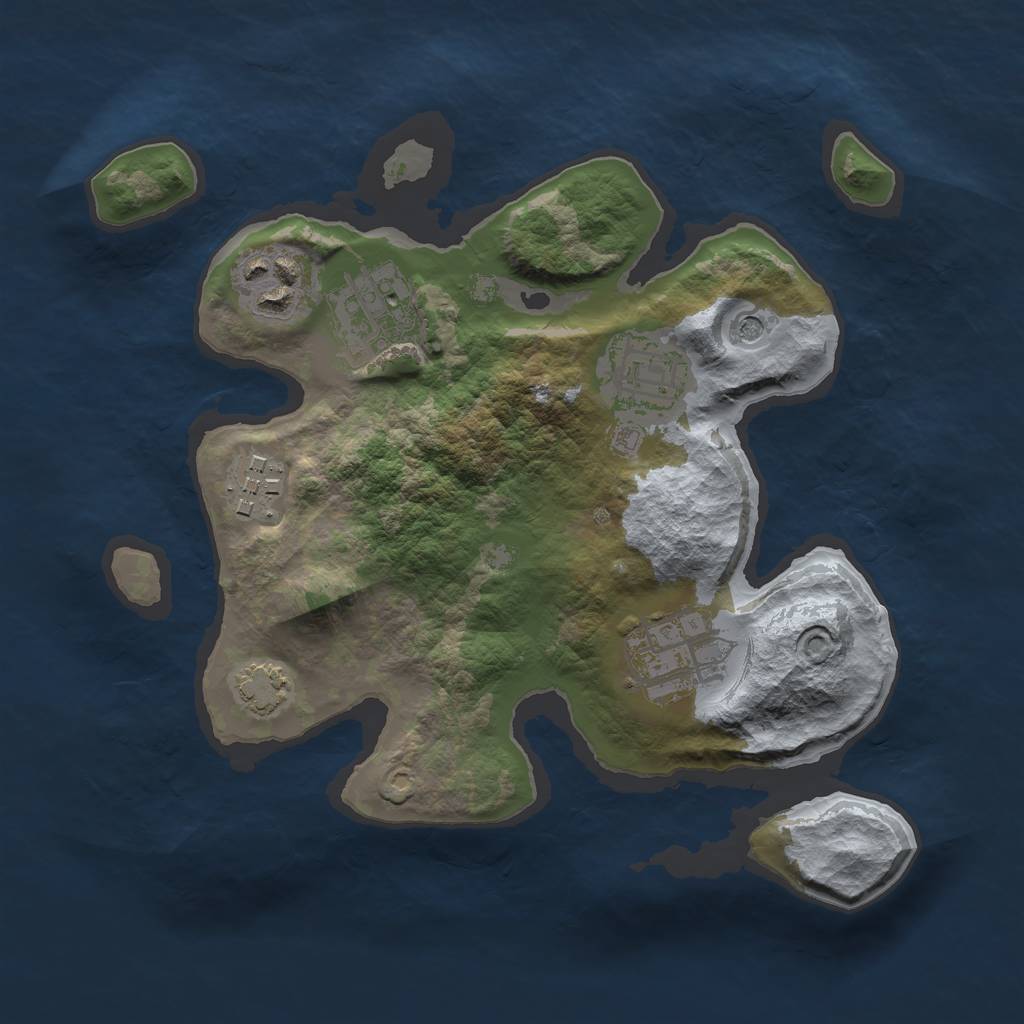 Rust Map: Barren, Size: 2500, Seed: 218109245, 9 Monuments