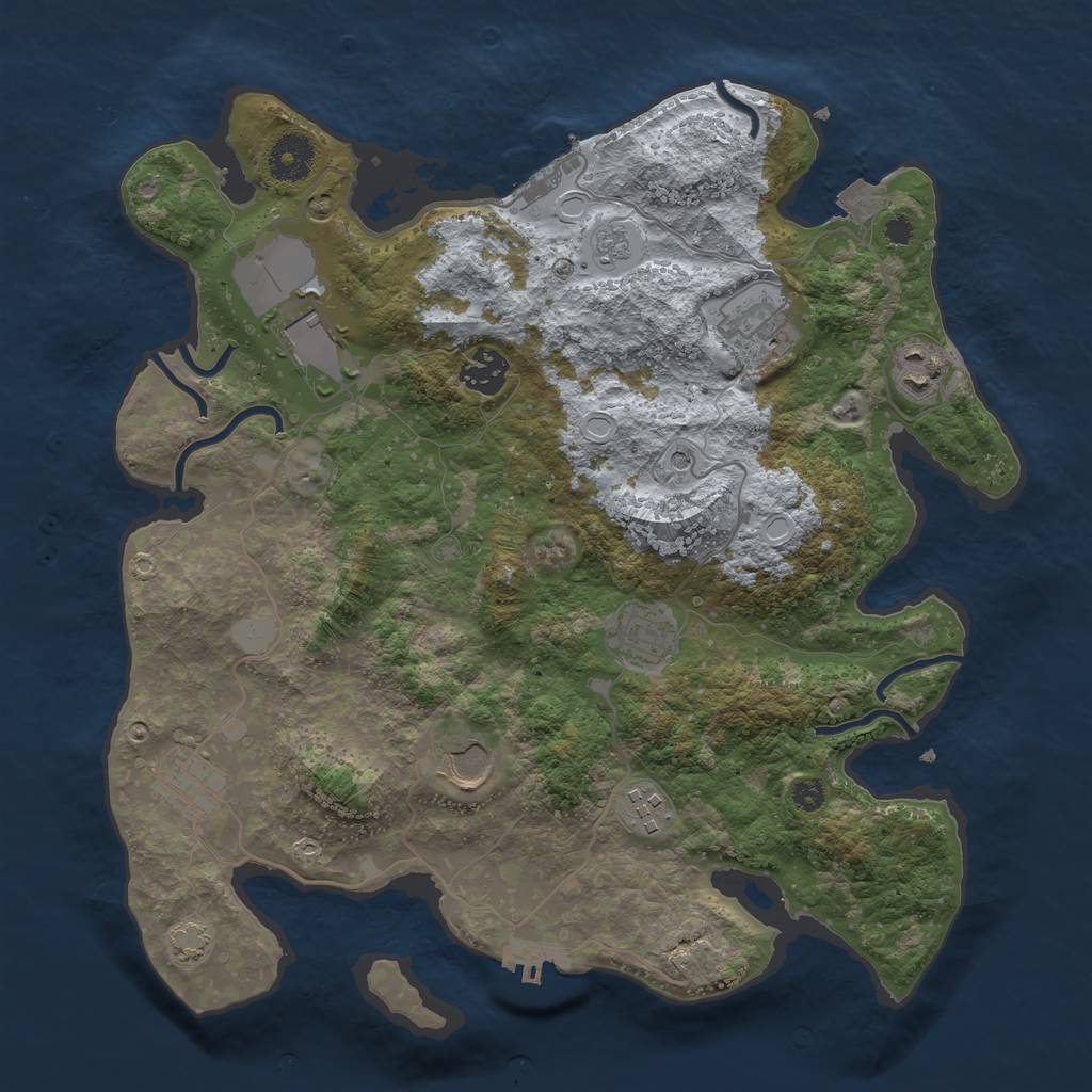 Rust Map: Procedural Map, Size: 3500, Seed: 1653512563, 16 Monuments