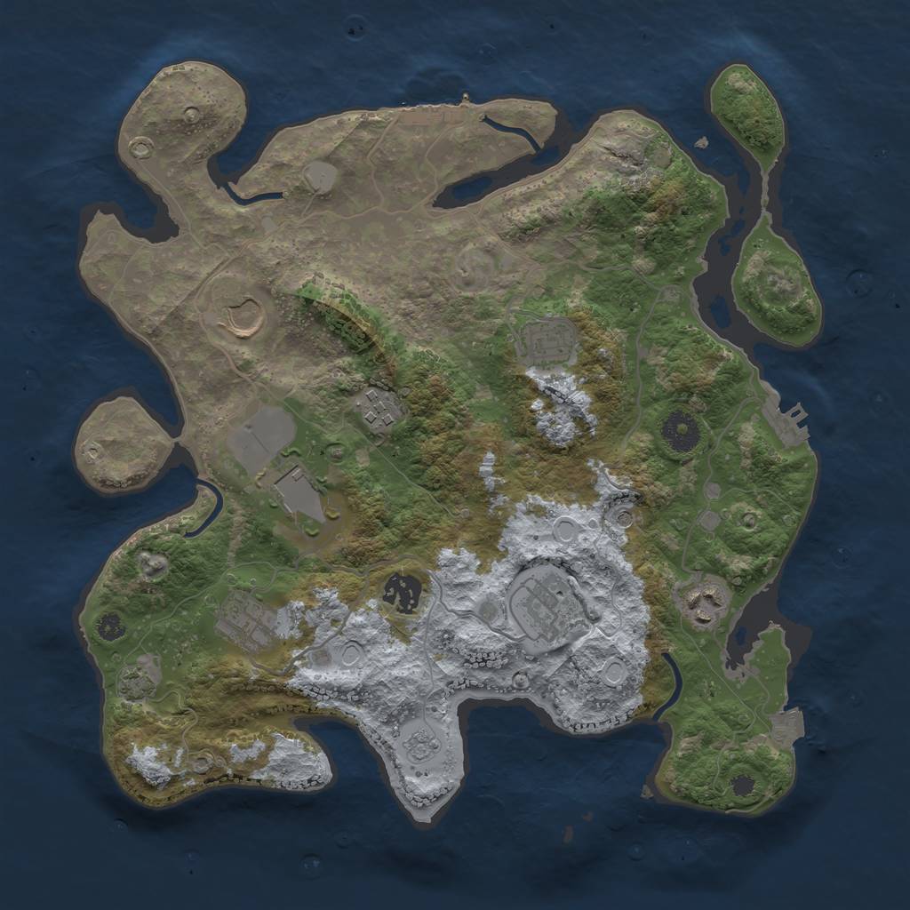 Rust Map: Procedural Map, Size: 3500, Seed: 326241977, 16 Monuments