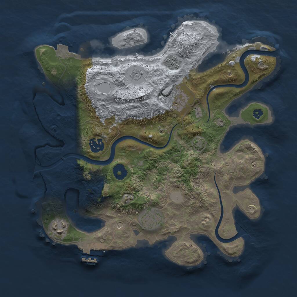 Rust Map: Procedural Map, Size: 3000, Seed: 130775368, 10 Monuments
