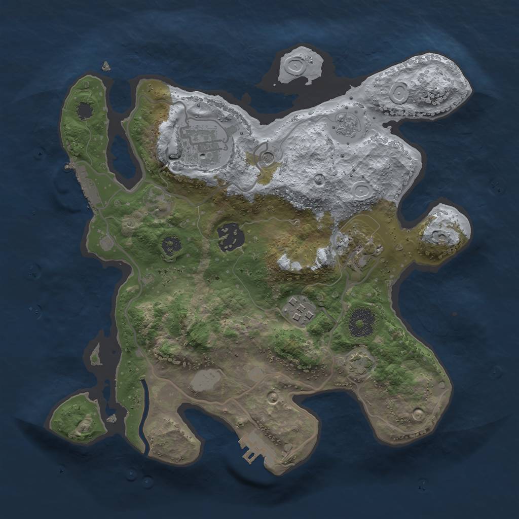 Rust Map: Procedural Map, Size: 2750, Seed: 190915939, 12 Monuments