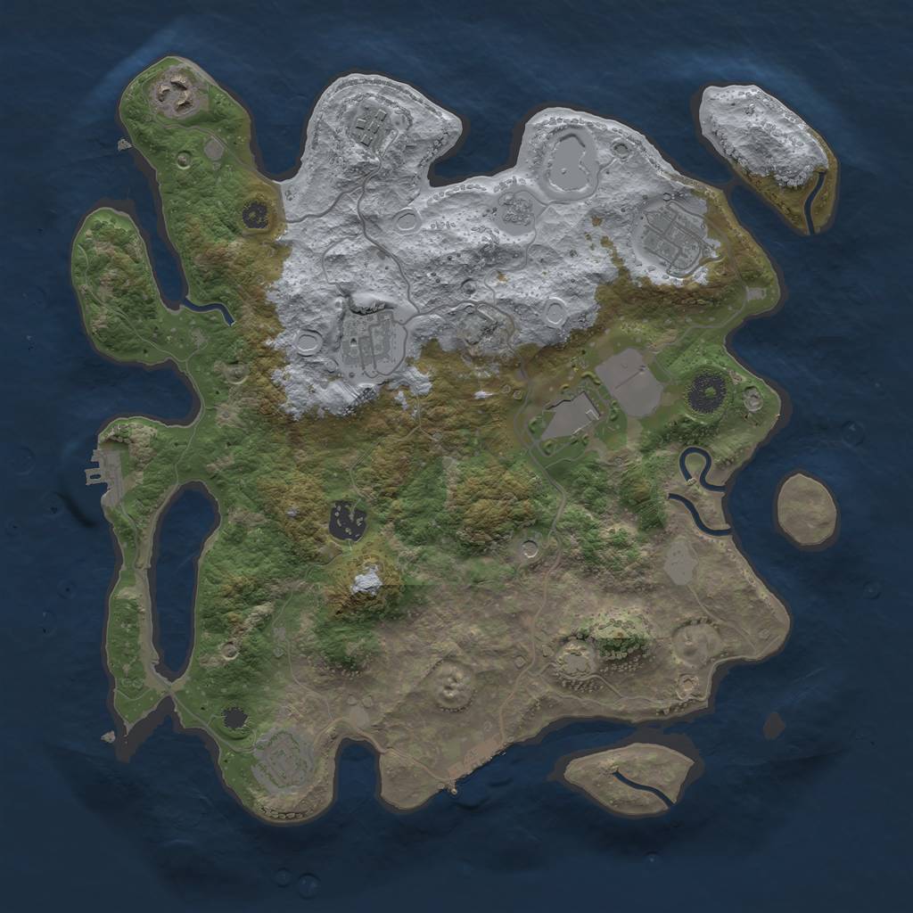 Rust Map: Procedural Map, Size: 3500, Seed: 88396581, 15 Monuments