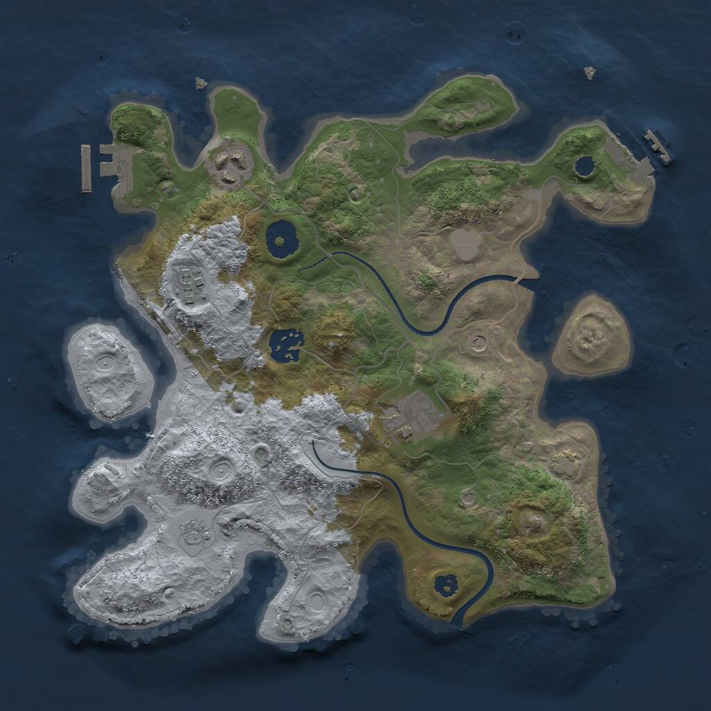 Rust Map: Procedural Map, Size: 3000, Seed: 95423950, 10 Monuments