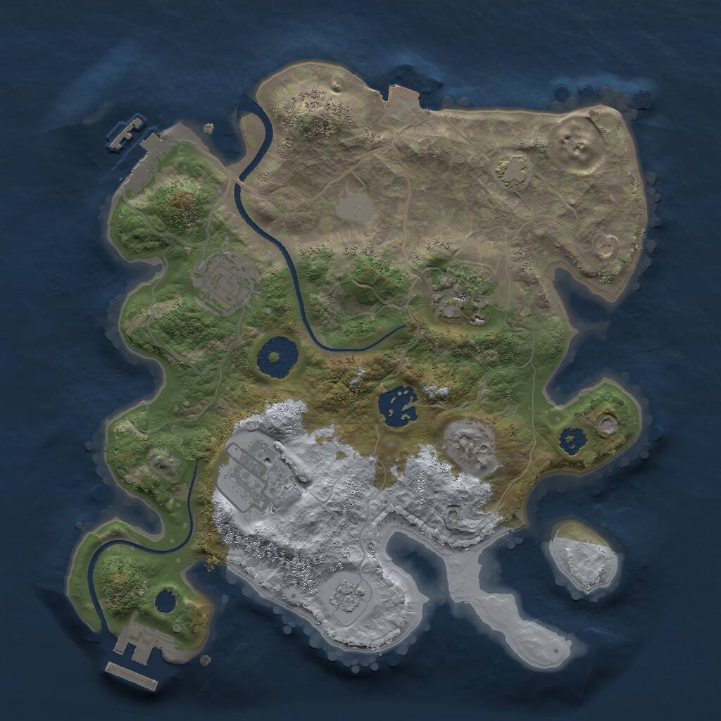 Rust Map: Procedural Map, Size: 2700, Seed: 47, 9 Monuments