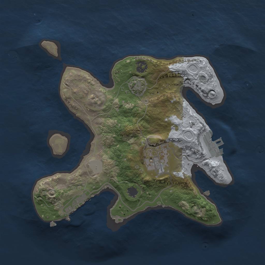Rust Map: Procedural Map, Size: 2200, Seed: 293987304, 7 Monuments