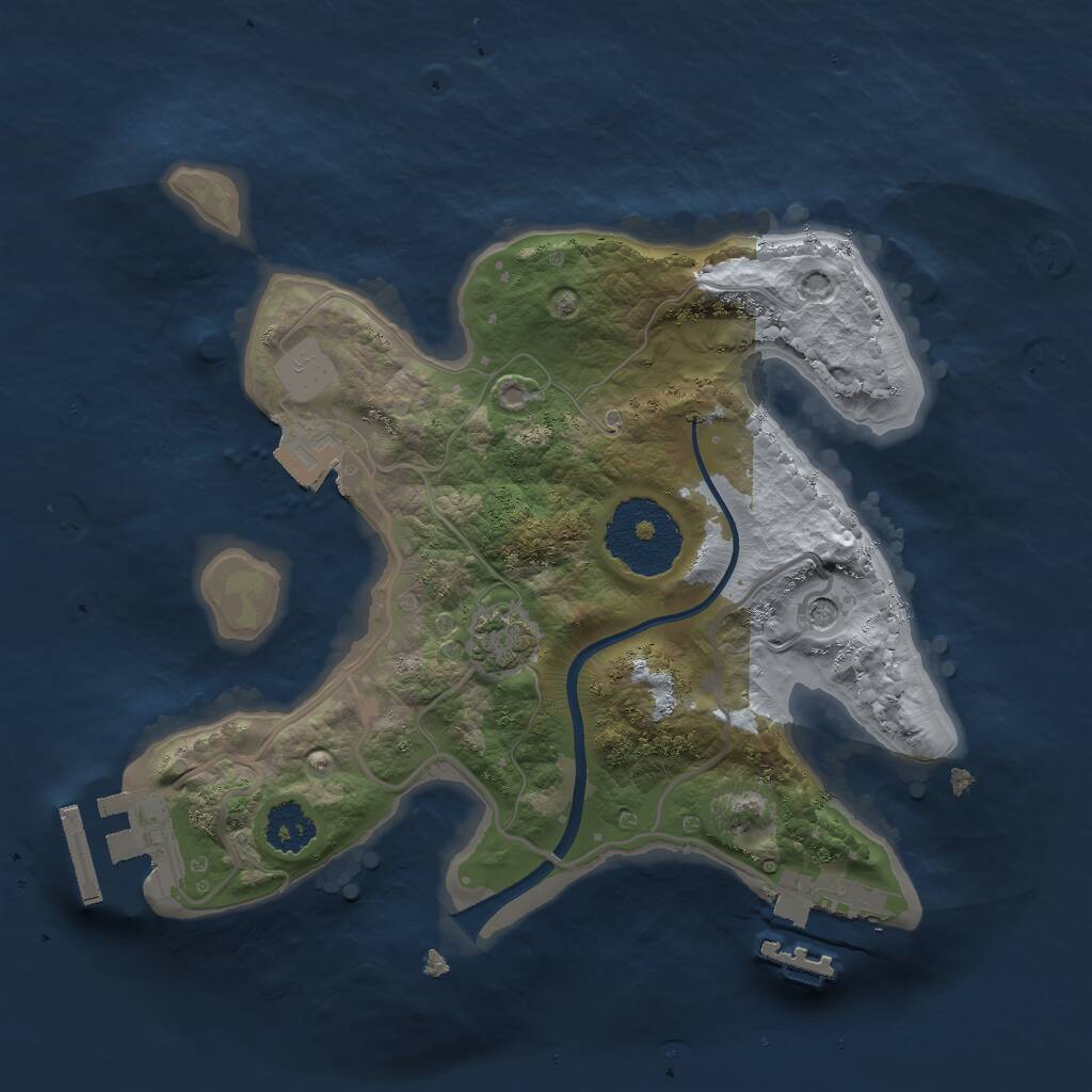 Rust Map: Procedural Map, Size: 2200, Seed: 293987304, 5 Monuments