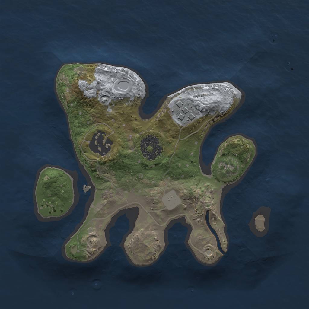 Rust Map: Procedural Map, Size: 2000, Seed: 769267583, 5 Monuments