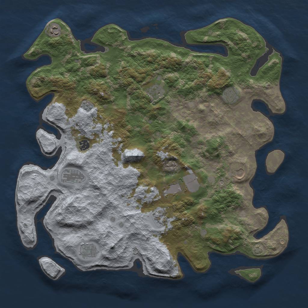 Rust Map: Barren, Size: 4400, Seed: 97477426, 14 Monuments