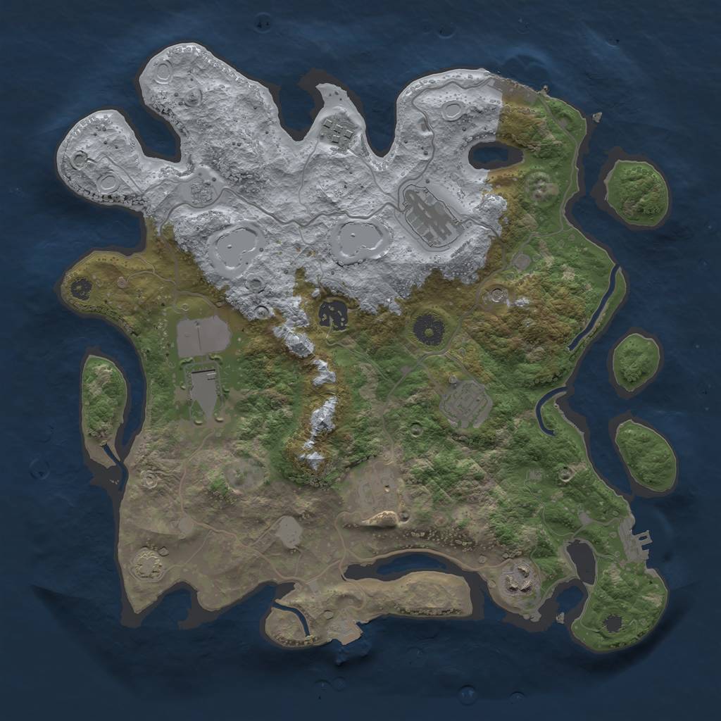 Rust Map: Procedural Map, Size: 3500, Seed: 1634506343, 15 Monuments
