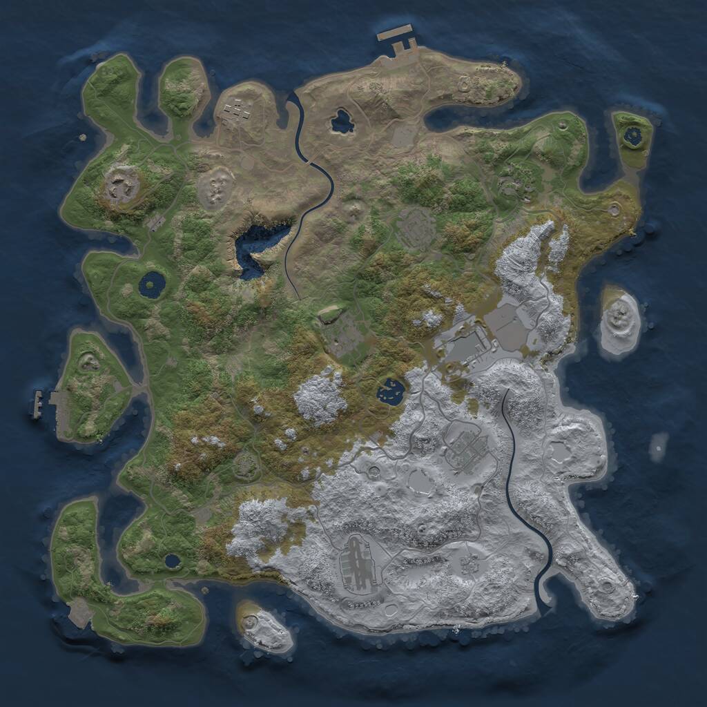 Rust Map: Procedural Map, Size: 4000, Seed: 52221628, 15 Monuments